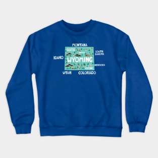 Wyoming Illustrated Map Crewneck Sweatshirt